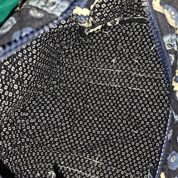 Vera Bradley Maple Leaf navy shoulder bag satchel purse blue coin Retired VGUC - Picture 13 of 13